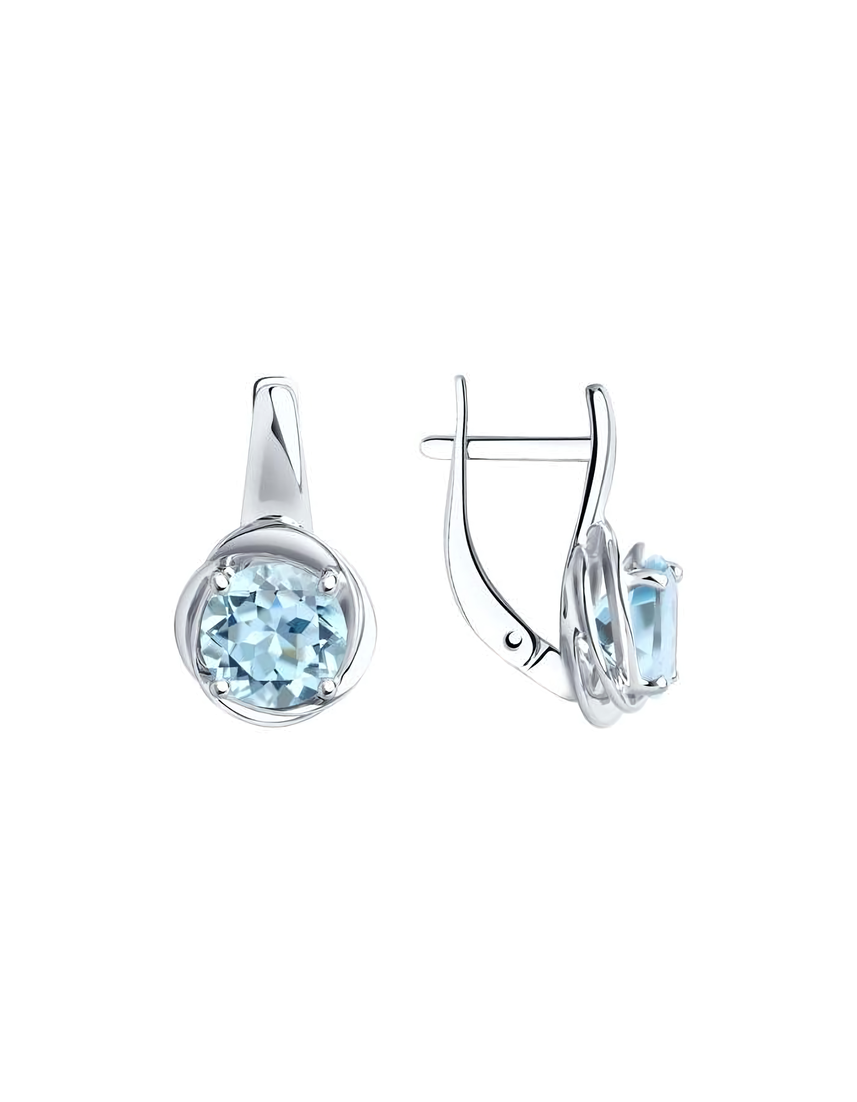 Серьги серебряные классические