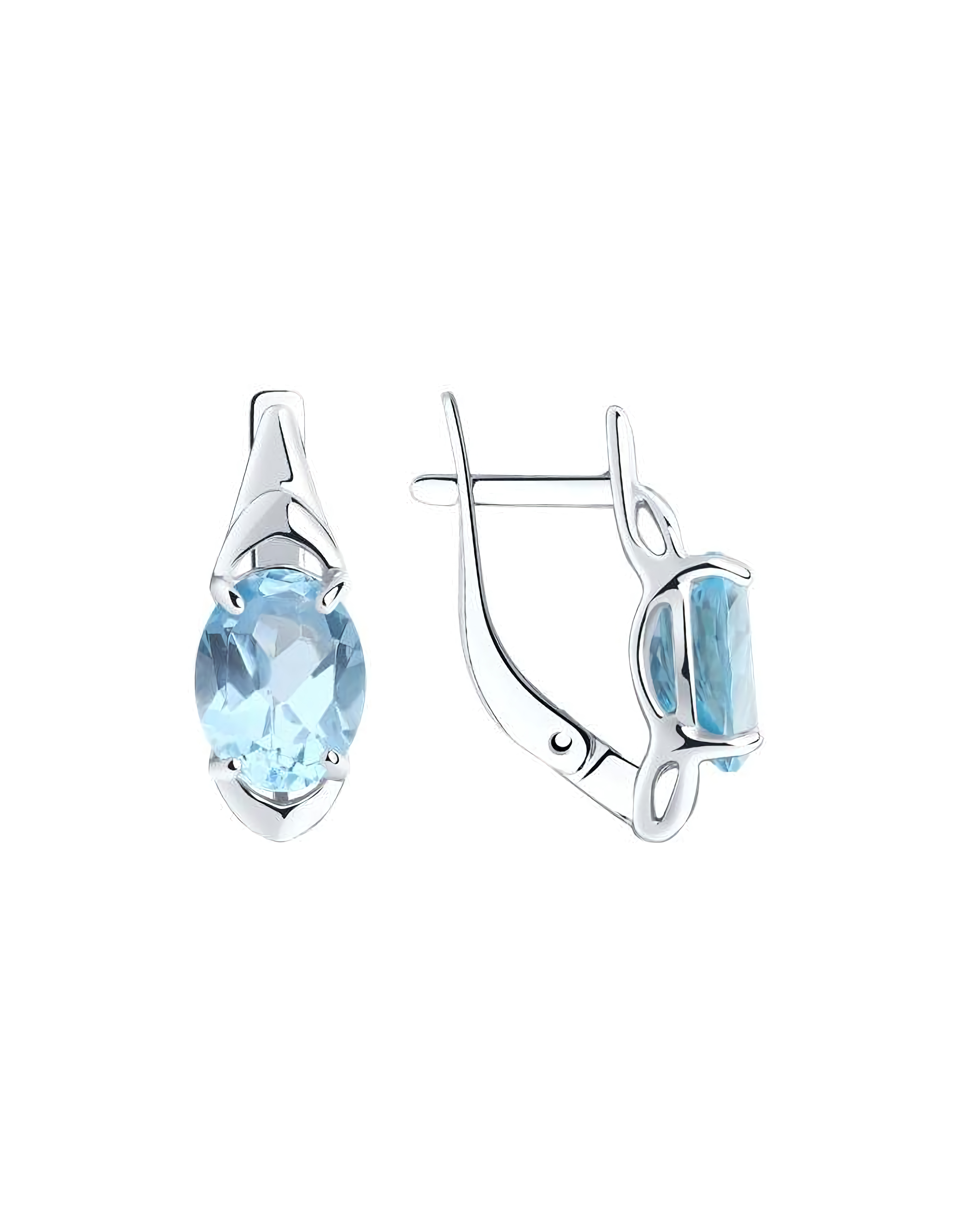 Серьги серебряные классические