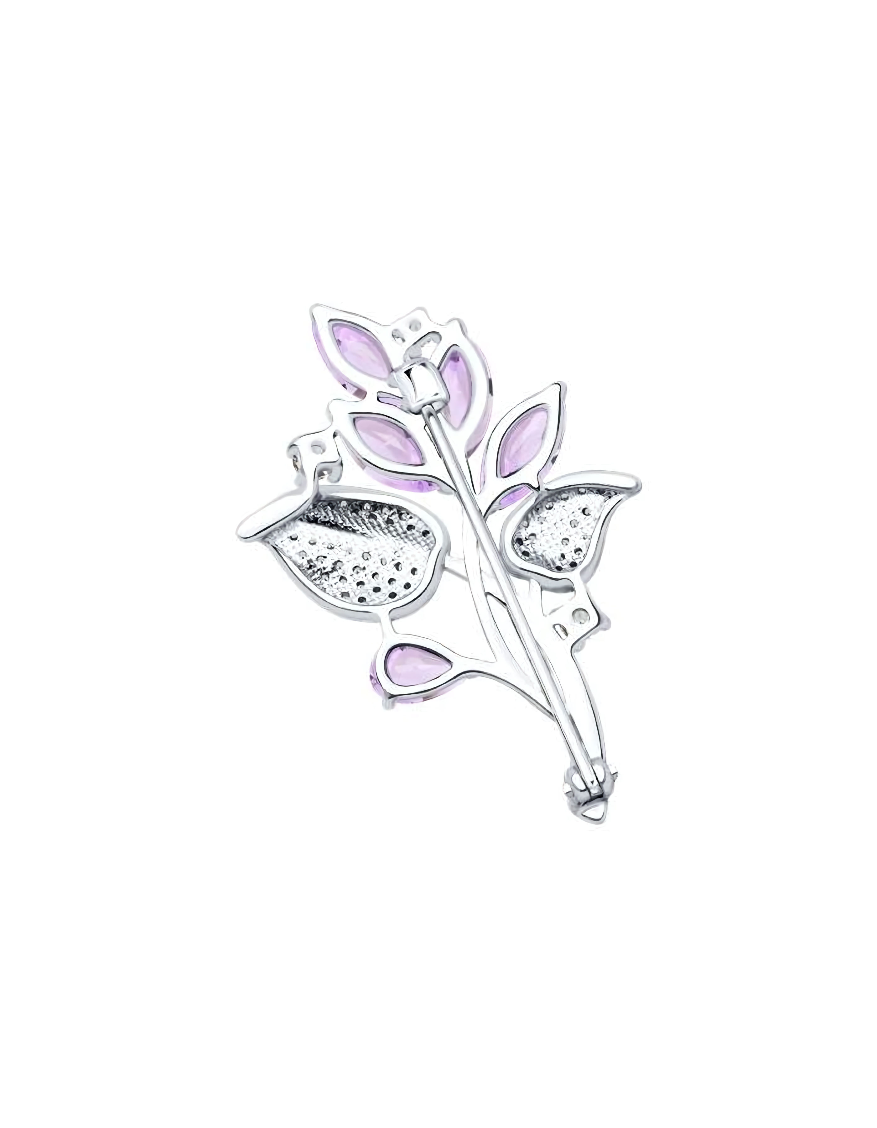 Брошь булавка серебряная ветка — фото 2