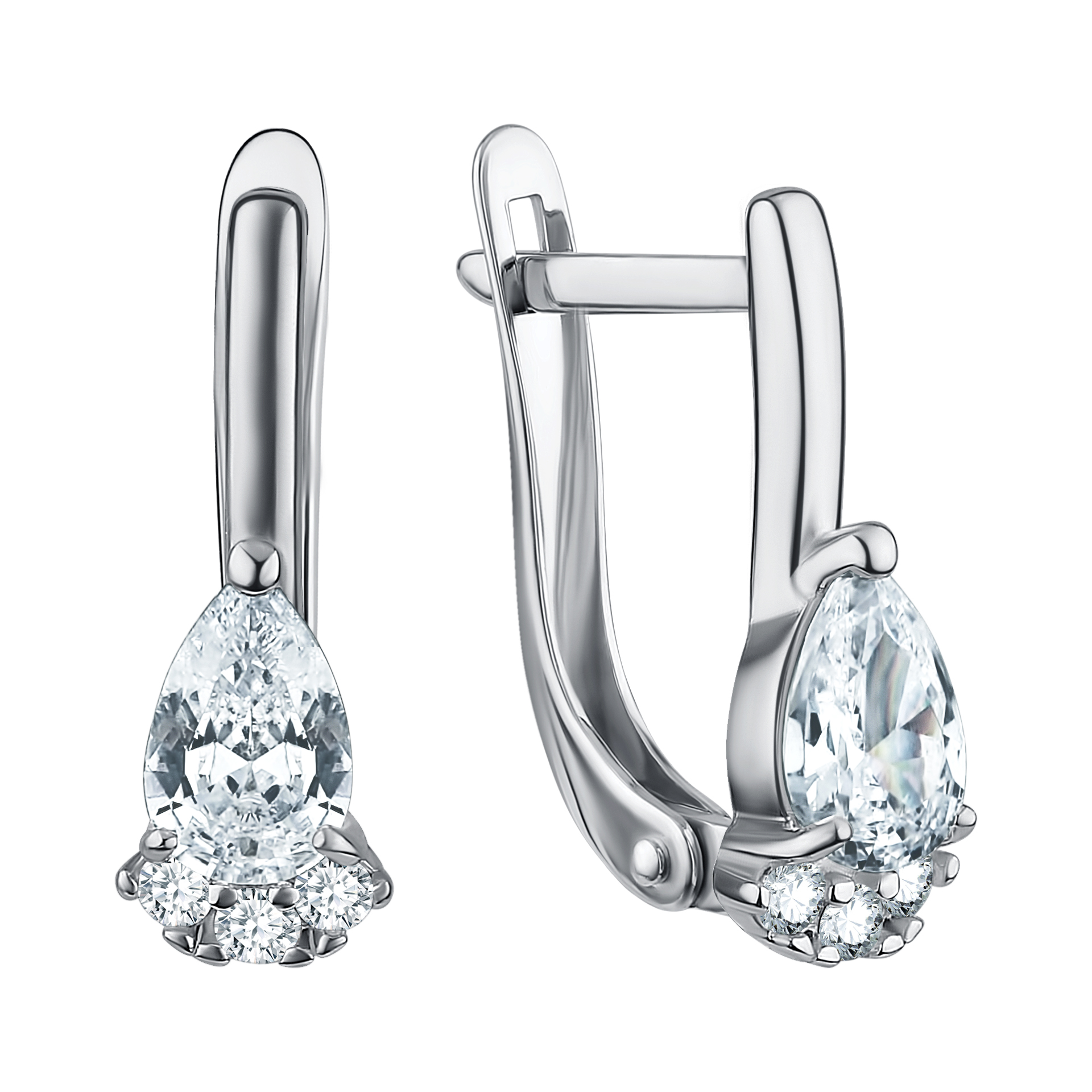 Серьги из серебра c фианитом