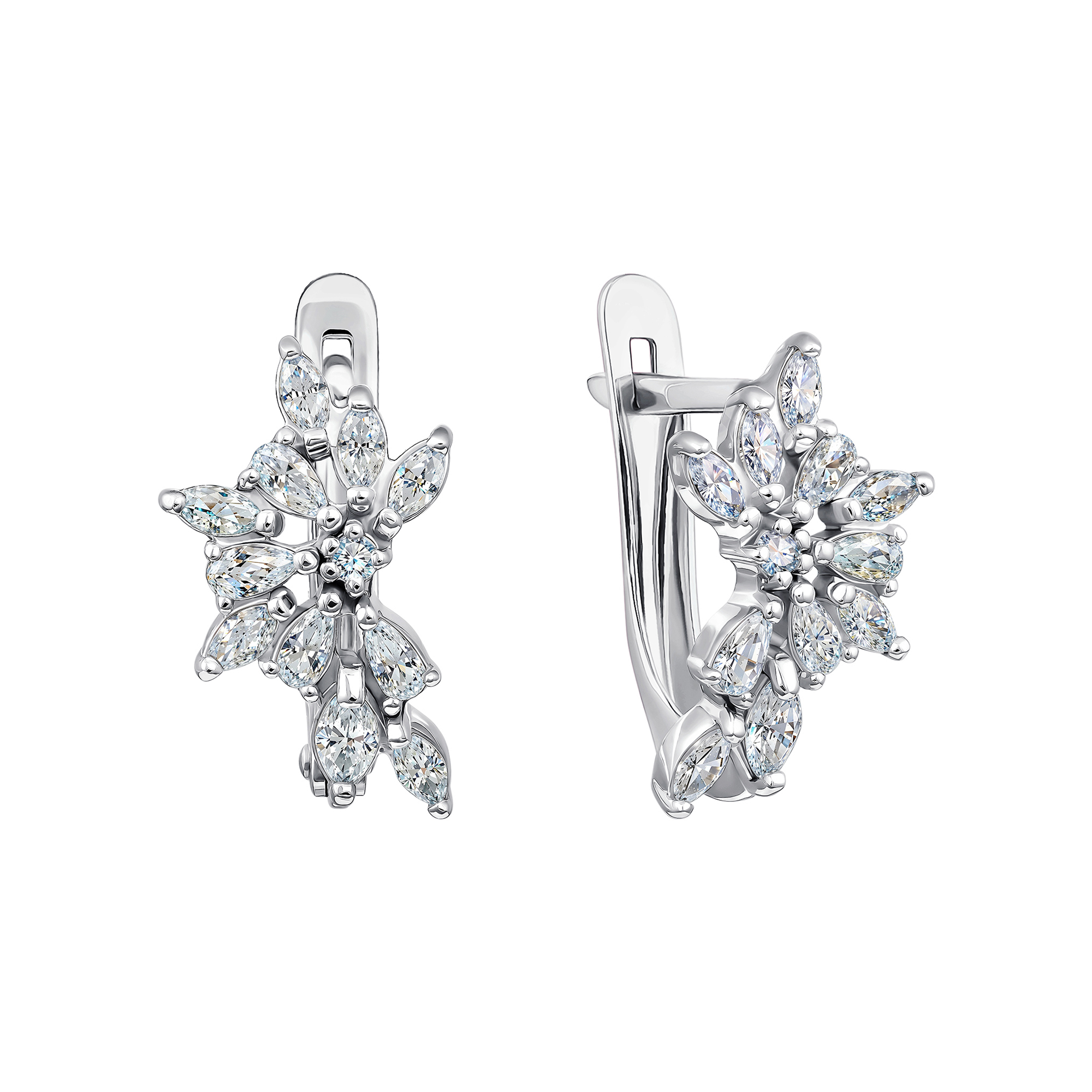 Серьги из серебра c фианитом