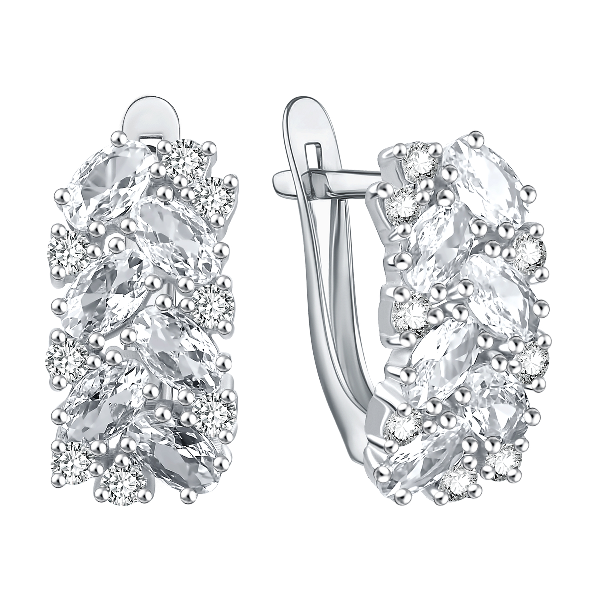 Серьги из серебра c фианитом
