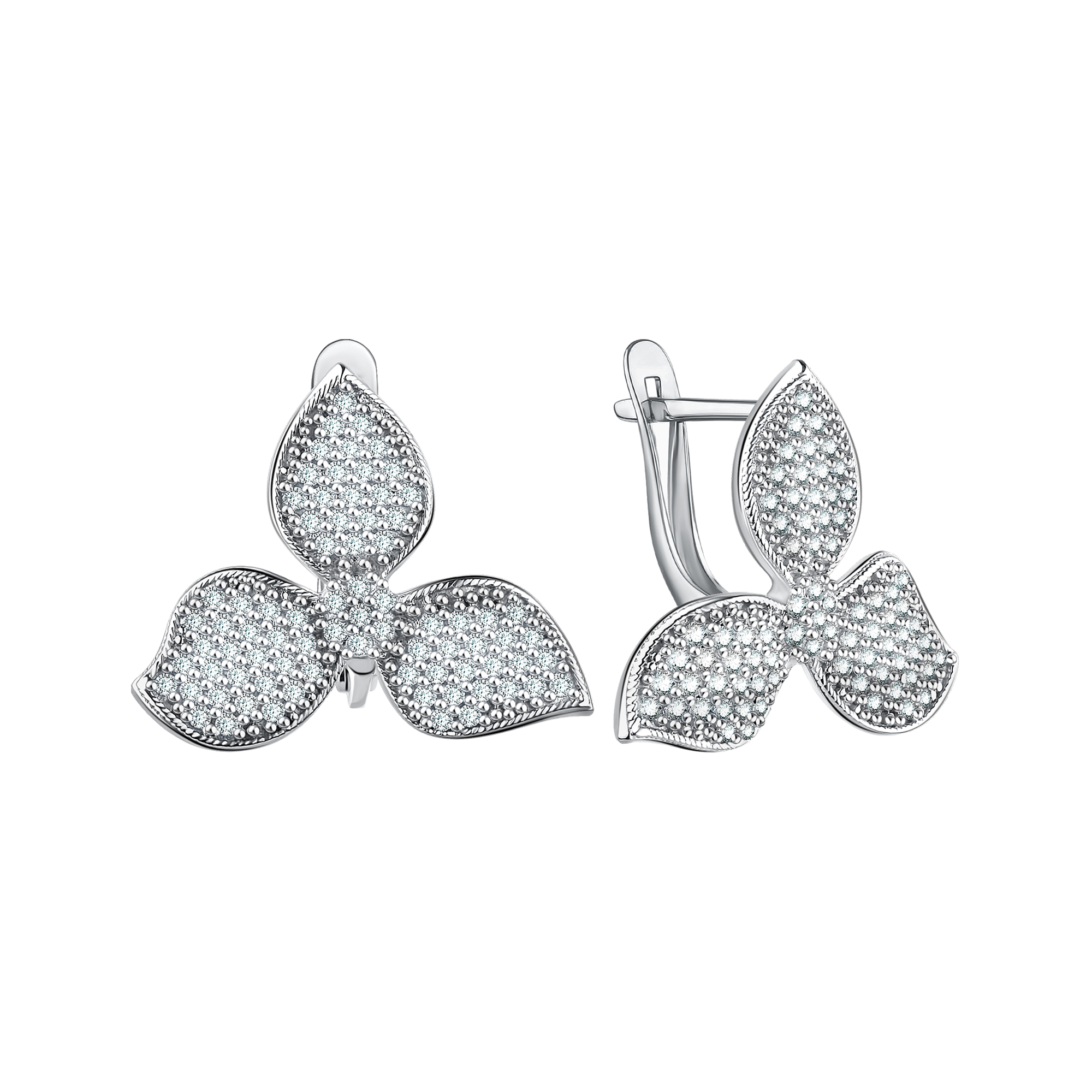Серьги из серебра c фианитом