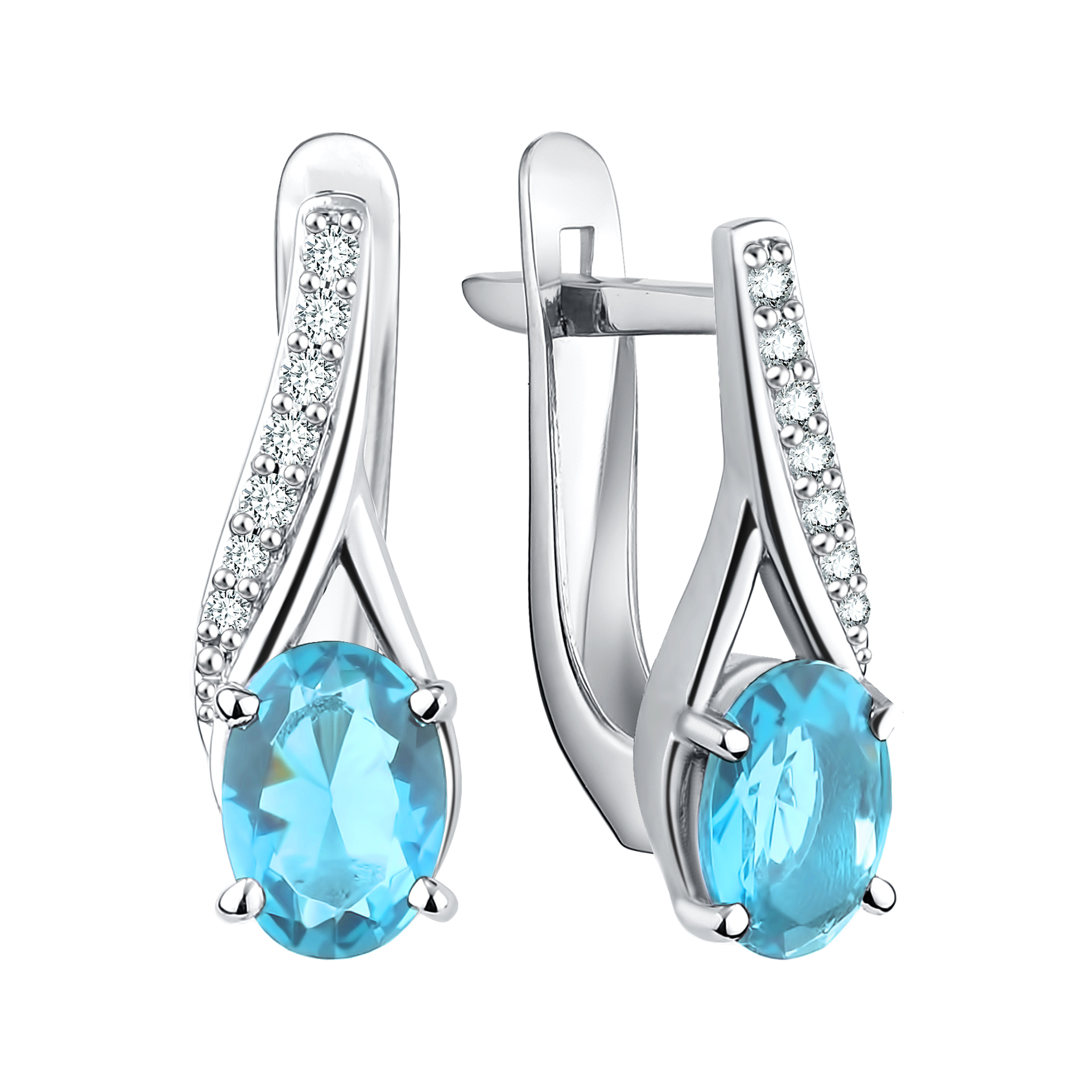 Серьги из серебра c кристаллами