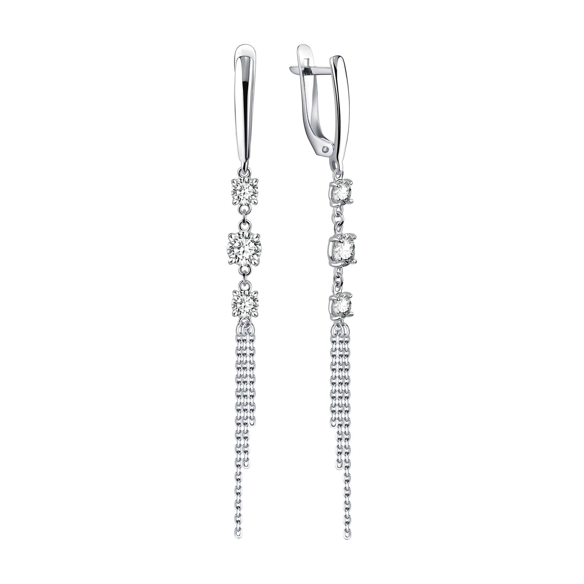 Серьги из серебра c фианитом