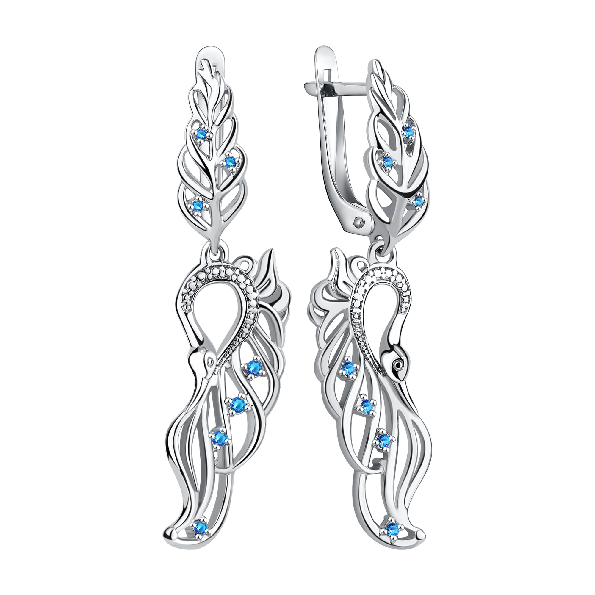 Серьги из серебра c фианитом
