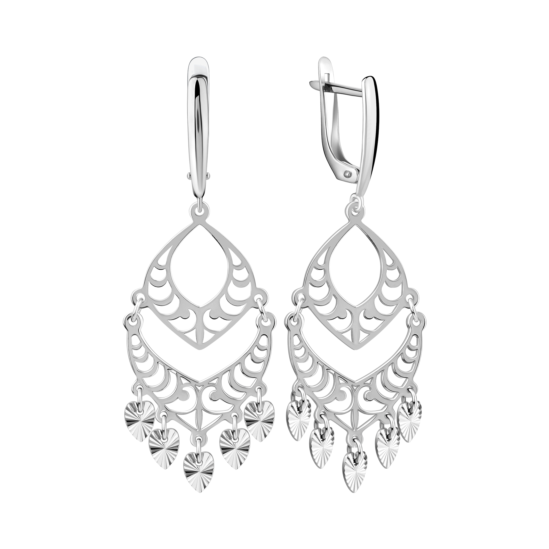 Серьги люстры из серебра