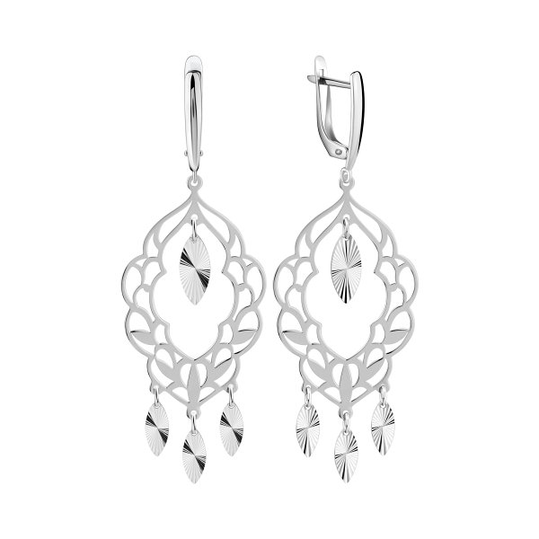 Серьги люстры из серебра