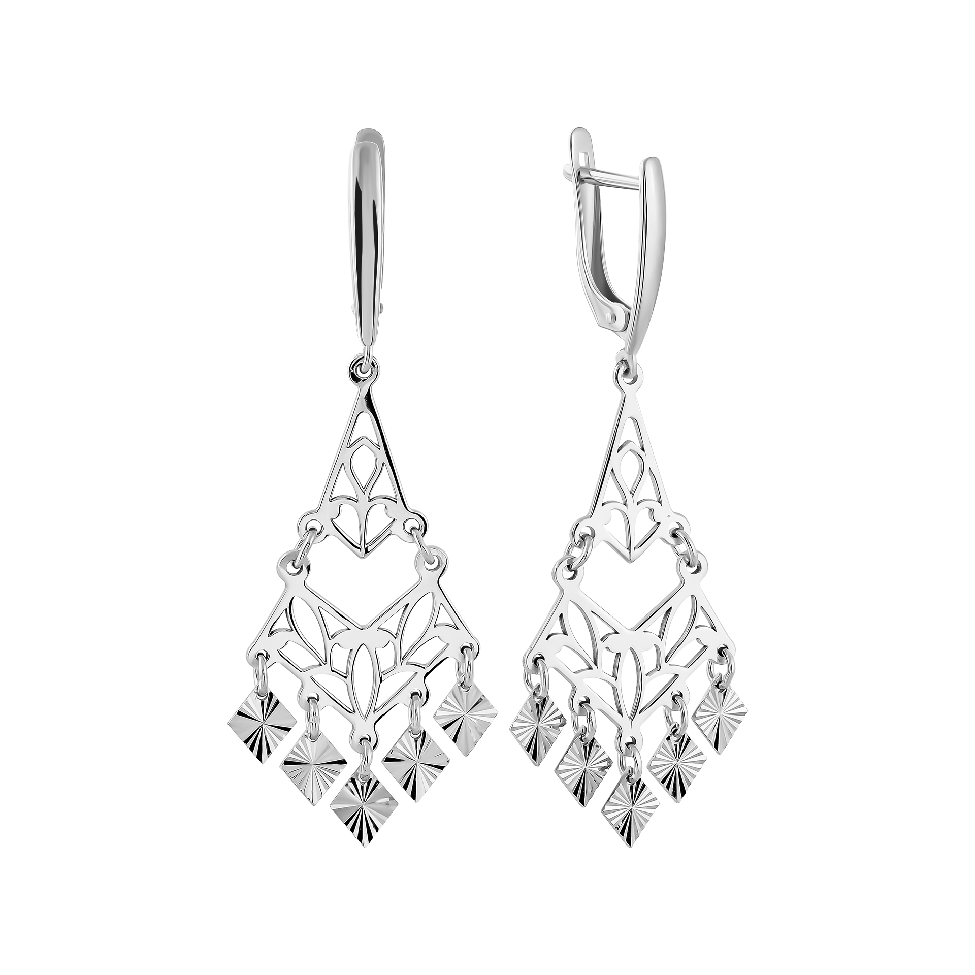 Серьги люстры из серебра