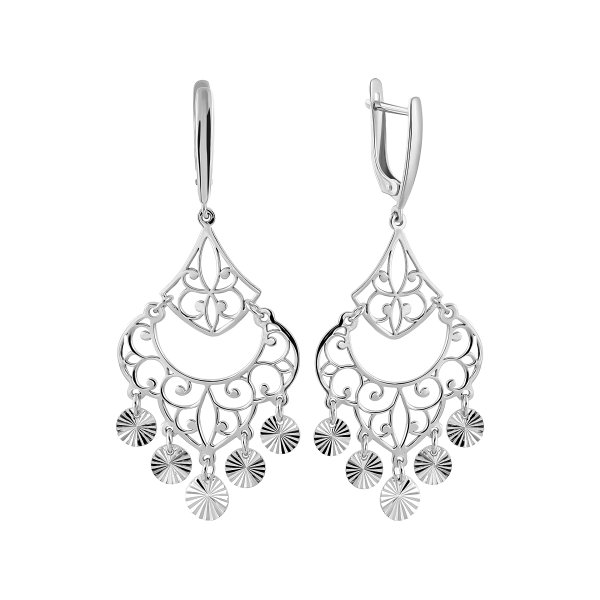 Серьги люстры из серебра