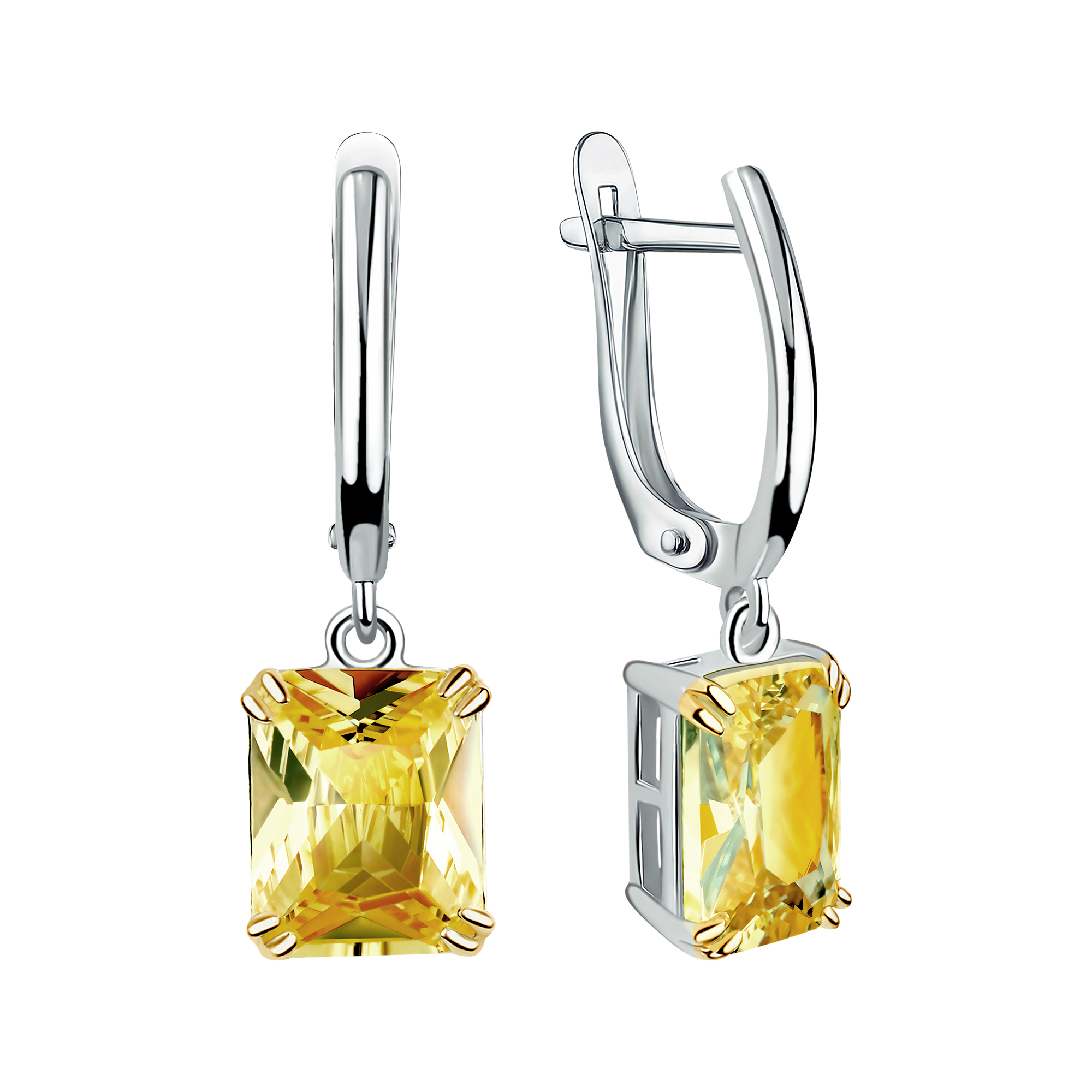 Серьги из серебра c фианитом