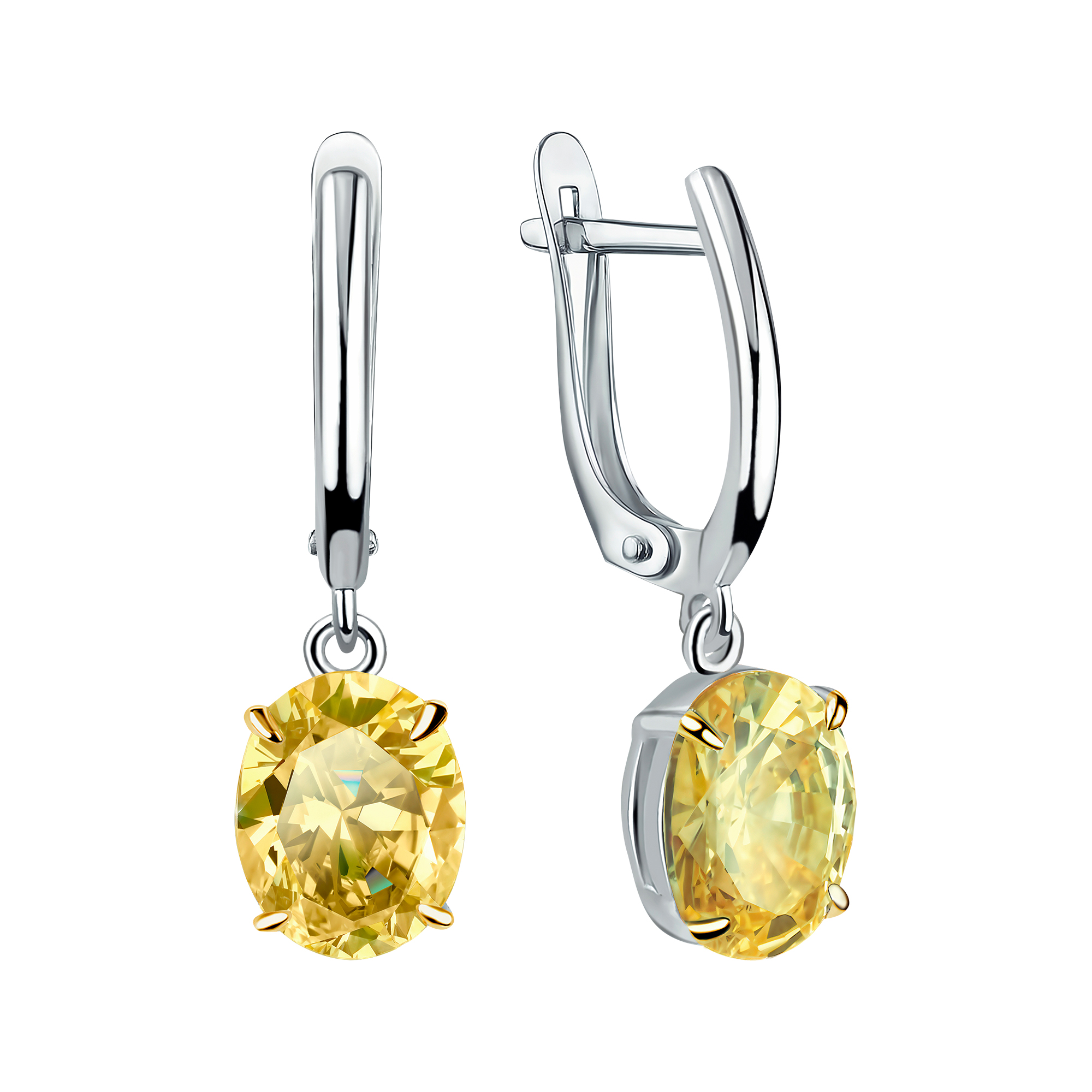 Серьги из серебра c фианитом