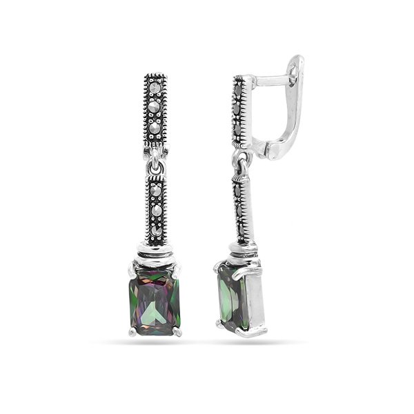 Серьги из серебра c кварцем