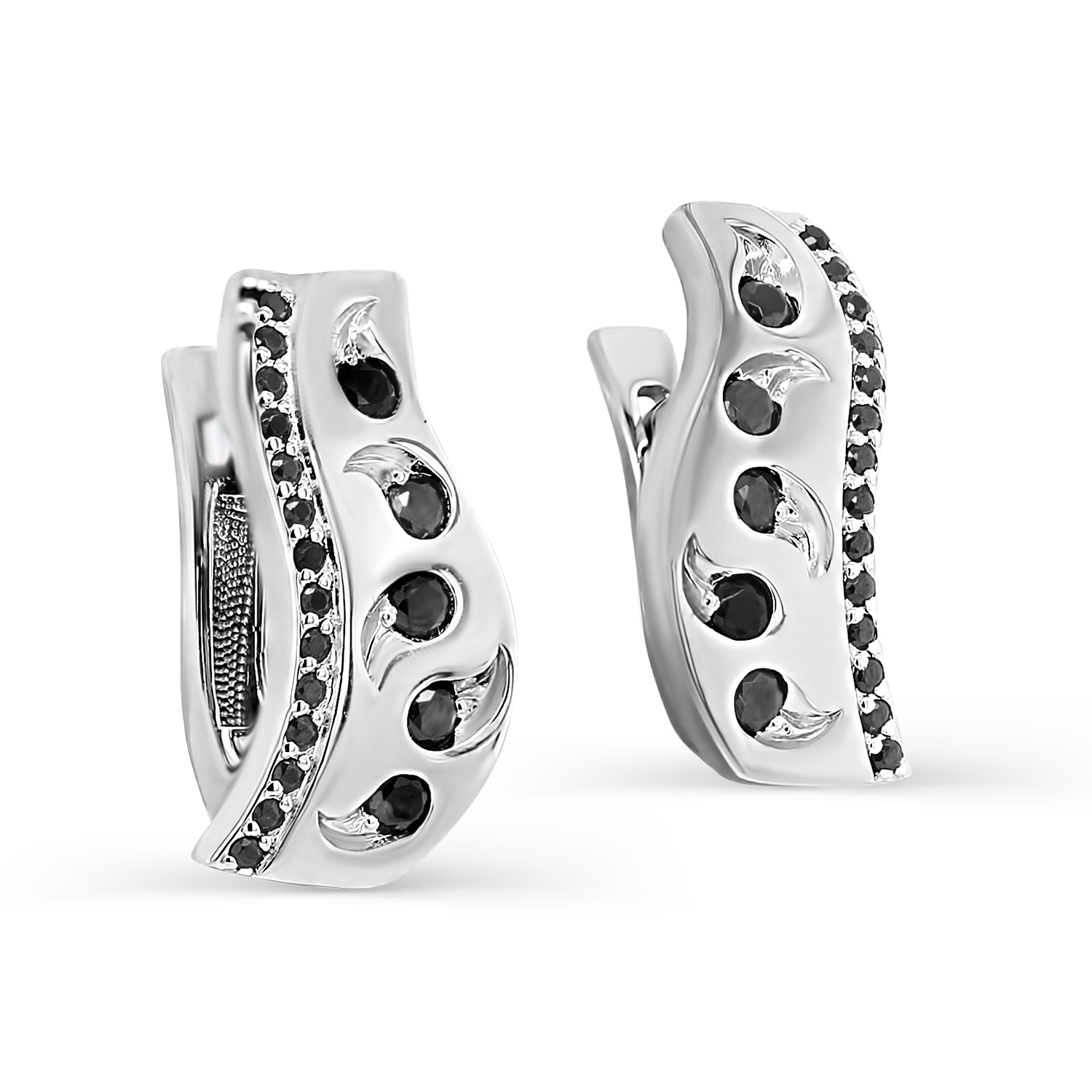 Серьги из серебра c фианитом