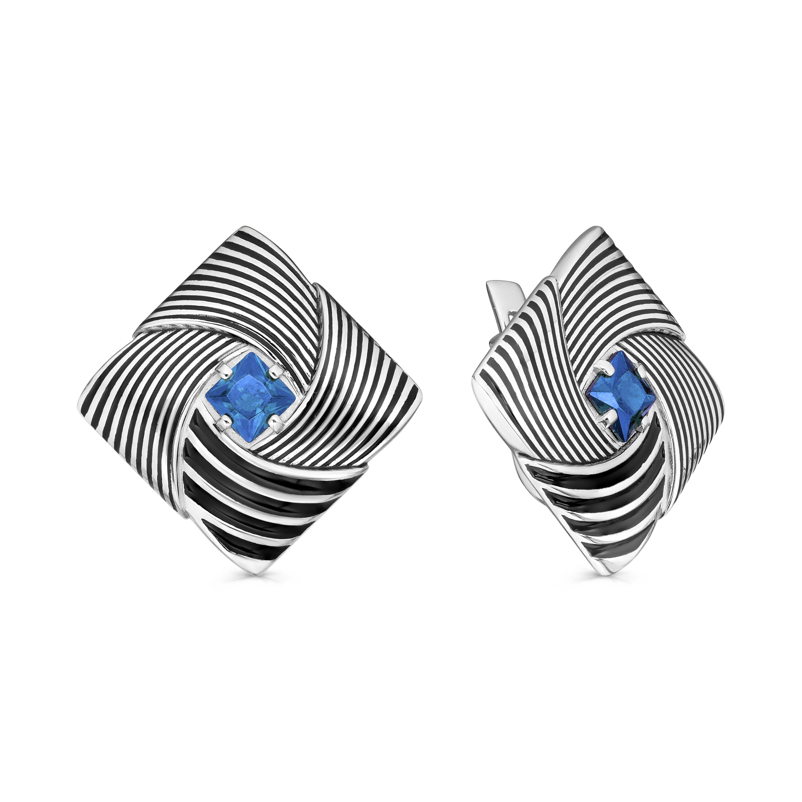 Серьги из серебра c фианитом