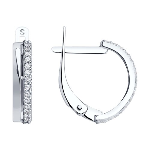 Серьги из золота 585 пробы c фианитом