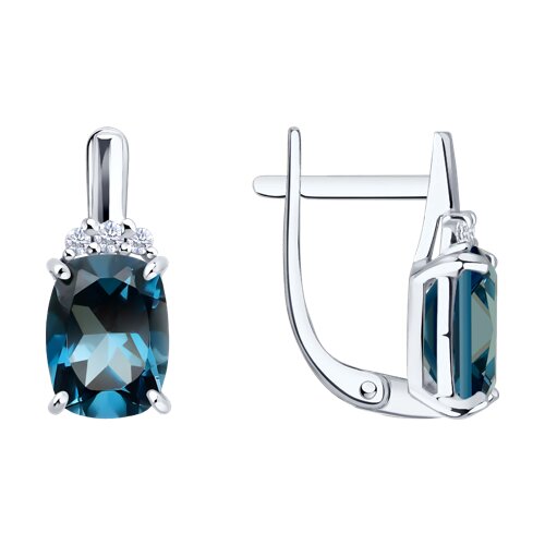 Серьги из золота 585 пробы c топазом