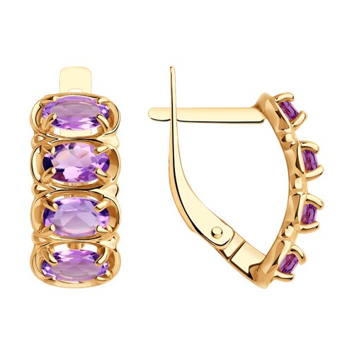 Серьги из серебра c аметистом