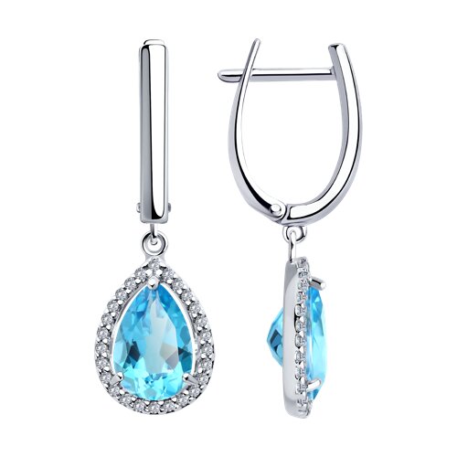 Серьги из серебра c топазом
