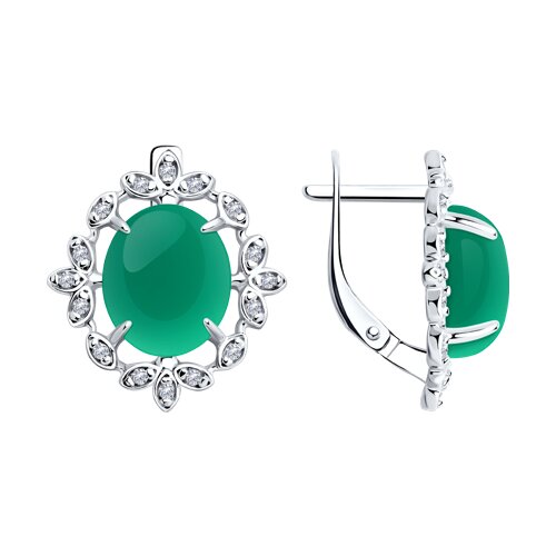 Серьги из серебра c агатом