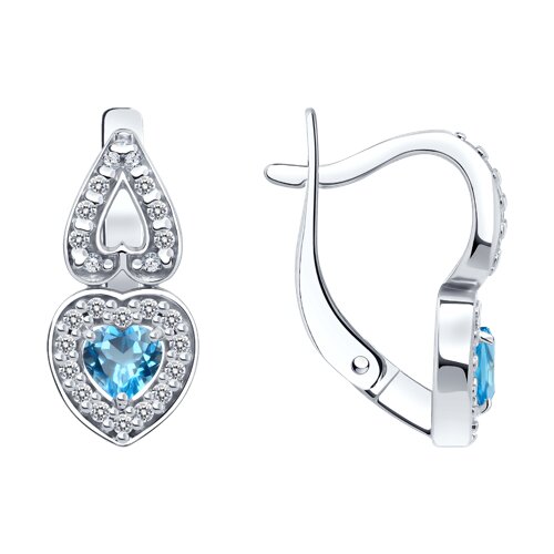 Серьги из серебра c топазом