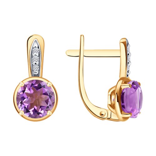 Серьги из серебра c аметистом