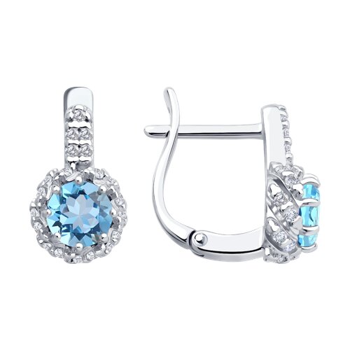 Серьги из серебра c топазом