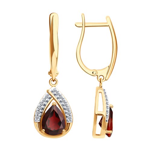 Серьги из серебра c гранатом