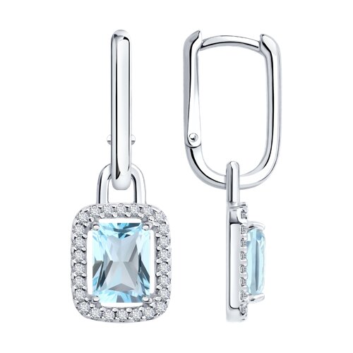 Серьги из серебра c топазом