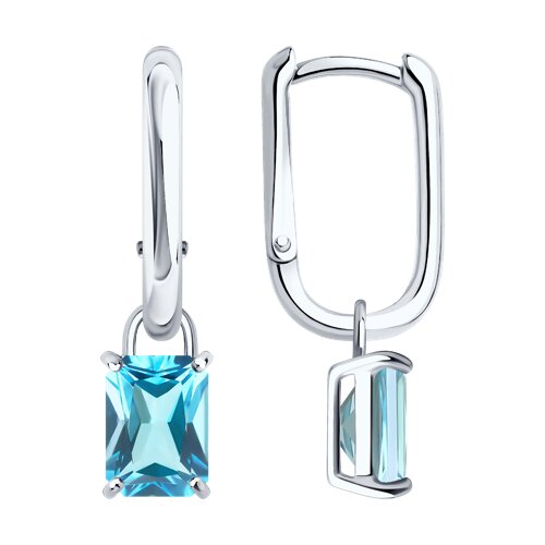 Серьги из серебра c топазом
