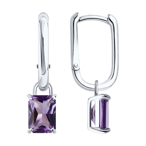 Серьги из серебра c аметистом