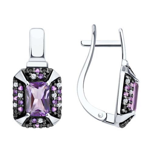 Серьги из серебра c аметистом