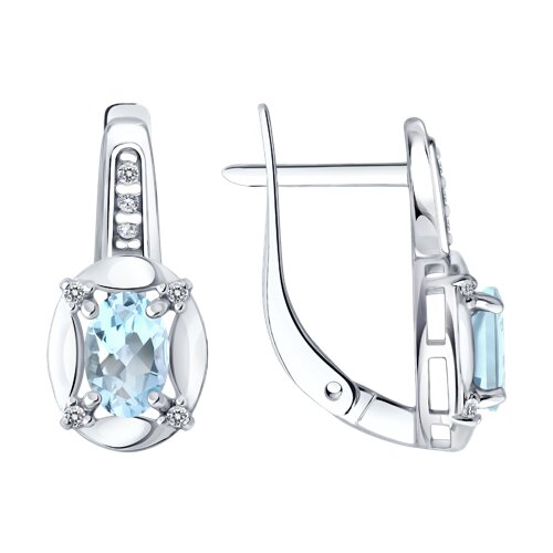 Серьги из серебра c топазом