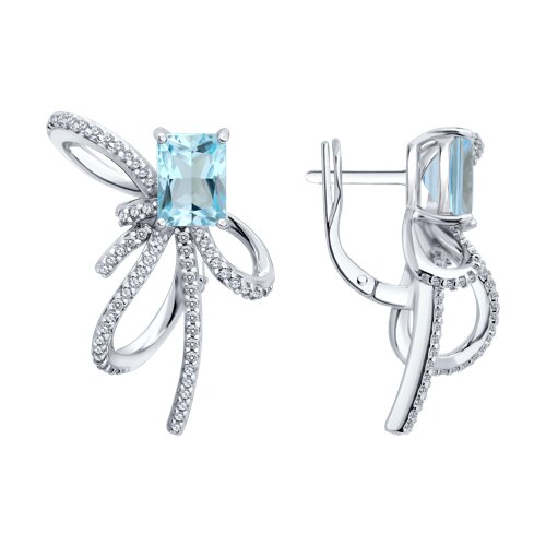 Серьги из серебра c топазом