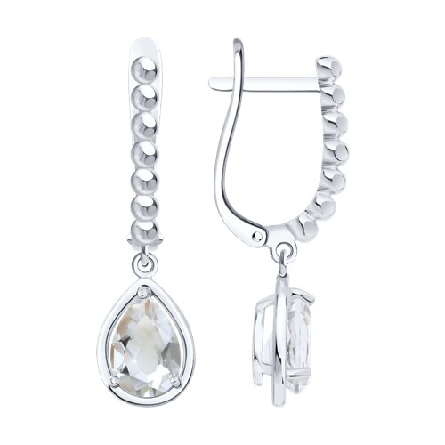 Серьги из серебра c горным хрусталём