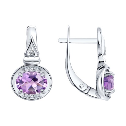 Серьги из серебра c аметистом