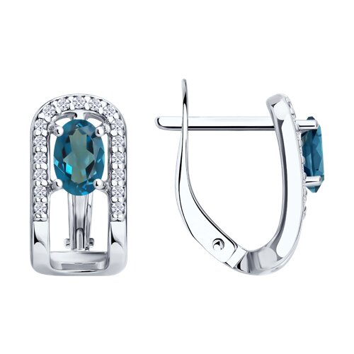 Серьги из серебра c топазом
