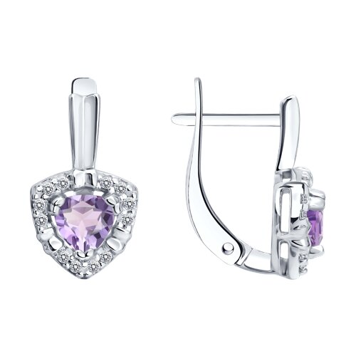 Серьги из серебра c аметистом