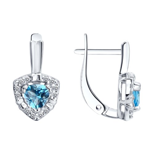 Серьги из серебра c топазом