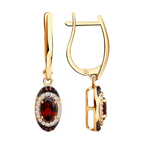 Серьги из серебра c гранатом