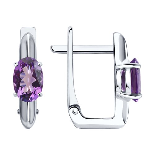Серьги из серебра c аметистом