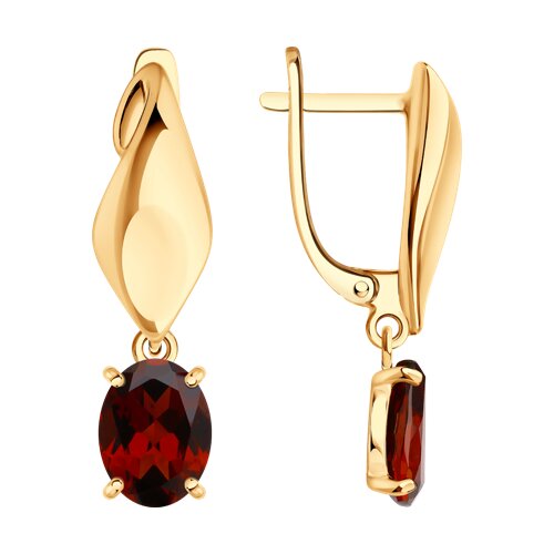 Серьги из серебра c гранатом