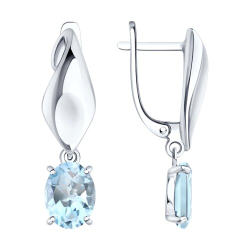 Серьги из серебра c топазом