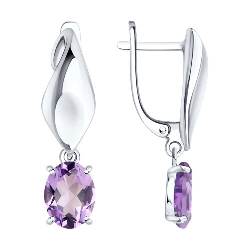 Серьги из серебра c аметистом