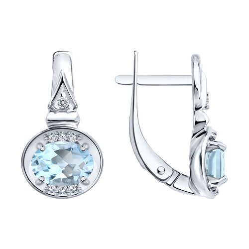 Серьги из серебра c топазом
