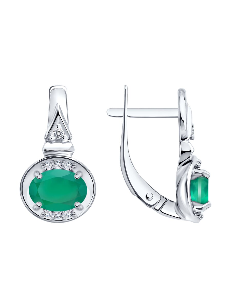 Серьги из серебра c агатом