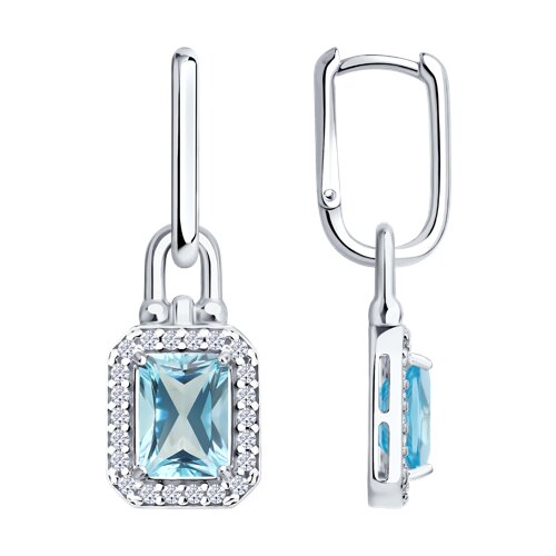 Серьги из серебра c топазом