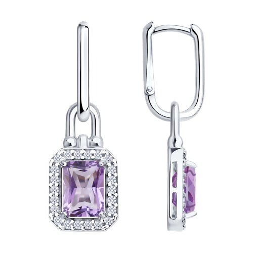 Серьги из серебра c аметистом