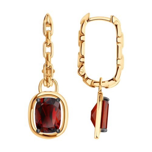 Серьги из серебра c гранатом