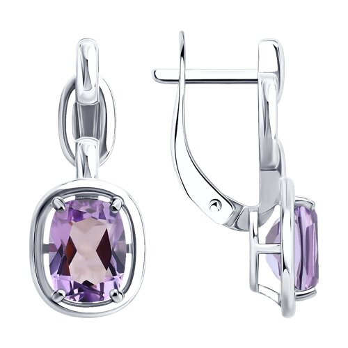 Серьги из серебра c аметистом